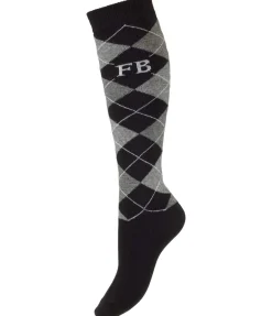 Chaussettes hautes à base de laine mérinos Argyle