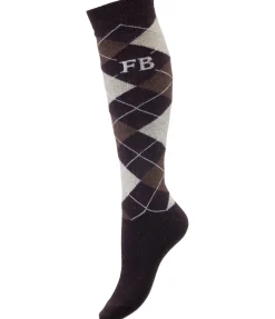 Chaussettes hautes à base de laine mérinos Argyle