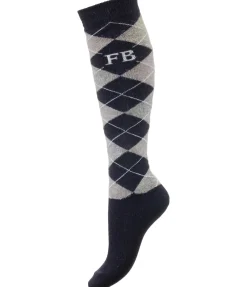 Chaussettes hautes à base de laine mérinos Argyle