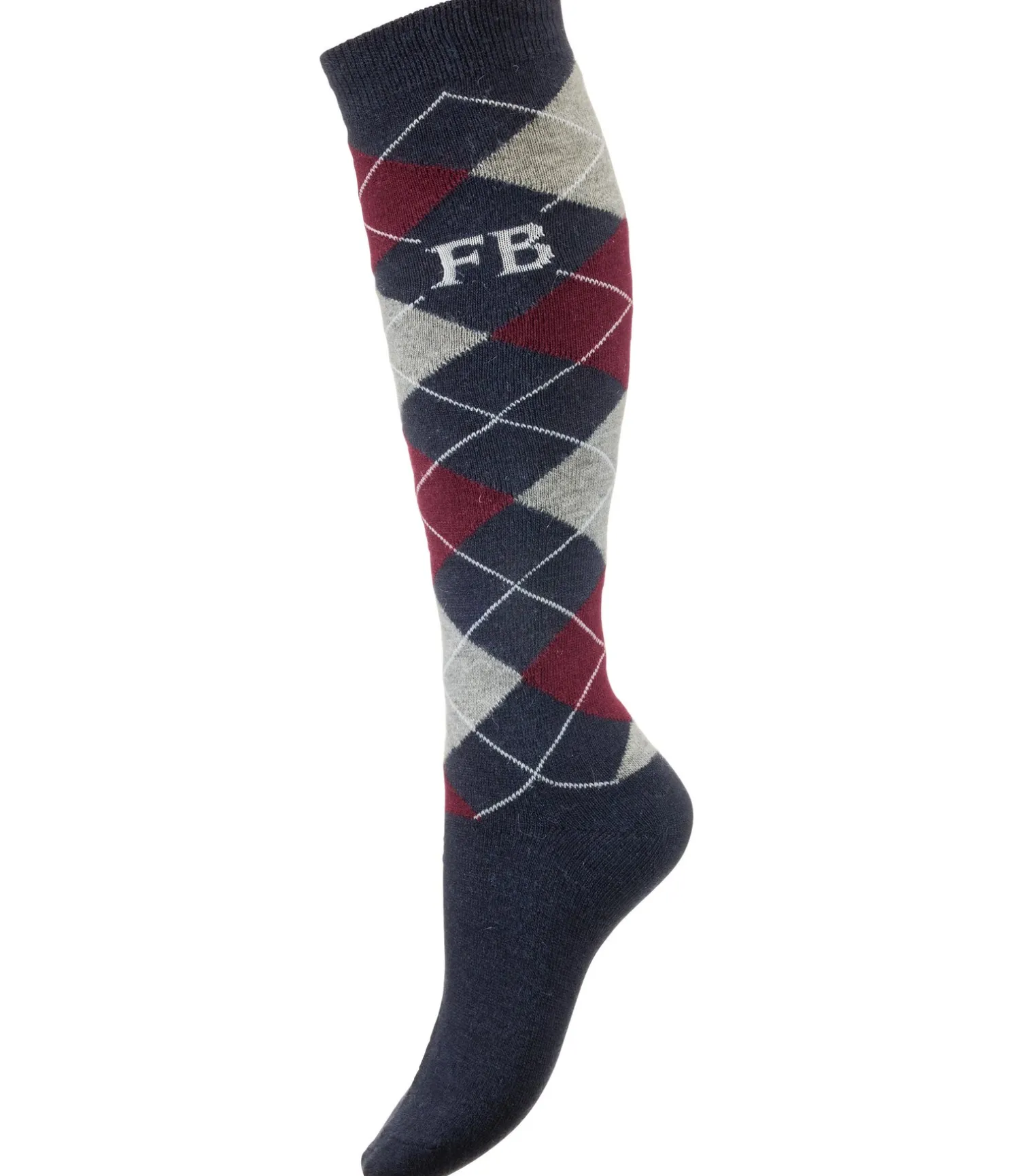 Chaussettes hautes à base de laine mérinos Argyle