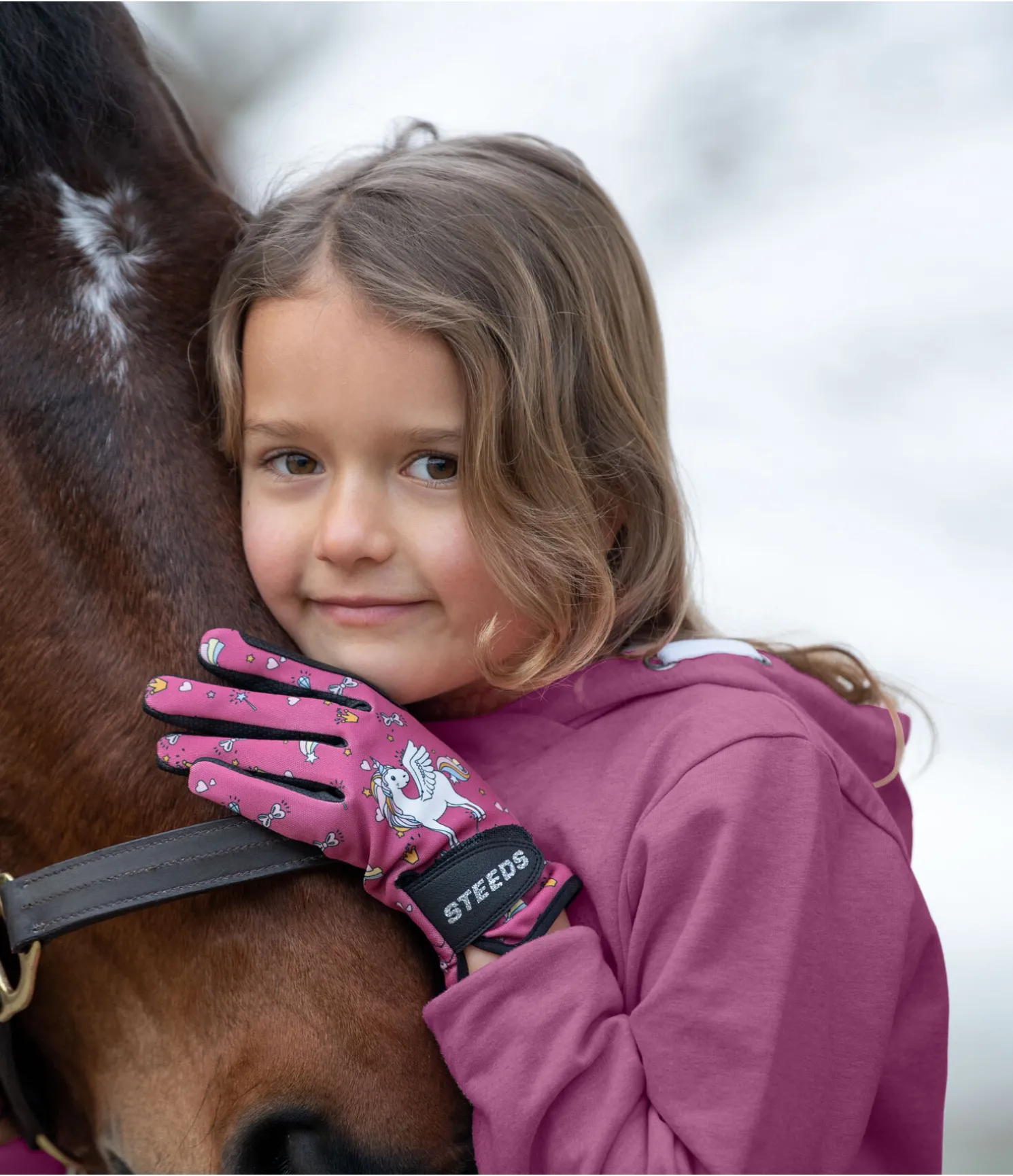 Gants d'équitation d'hiver enfant Unicorn