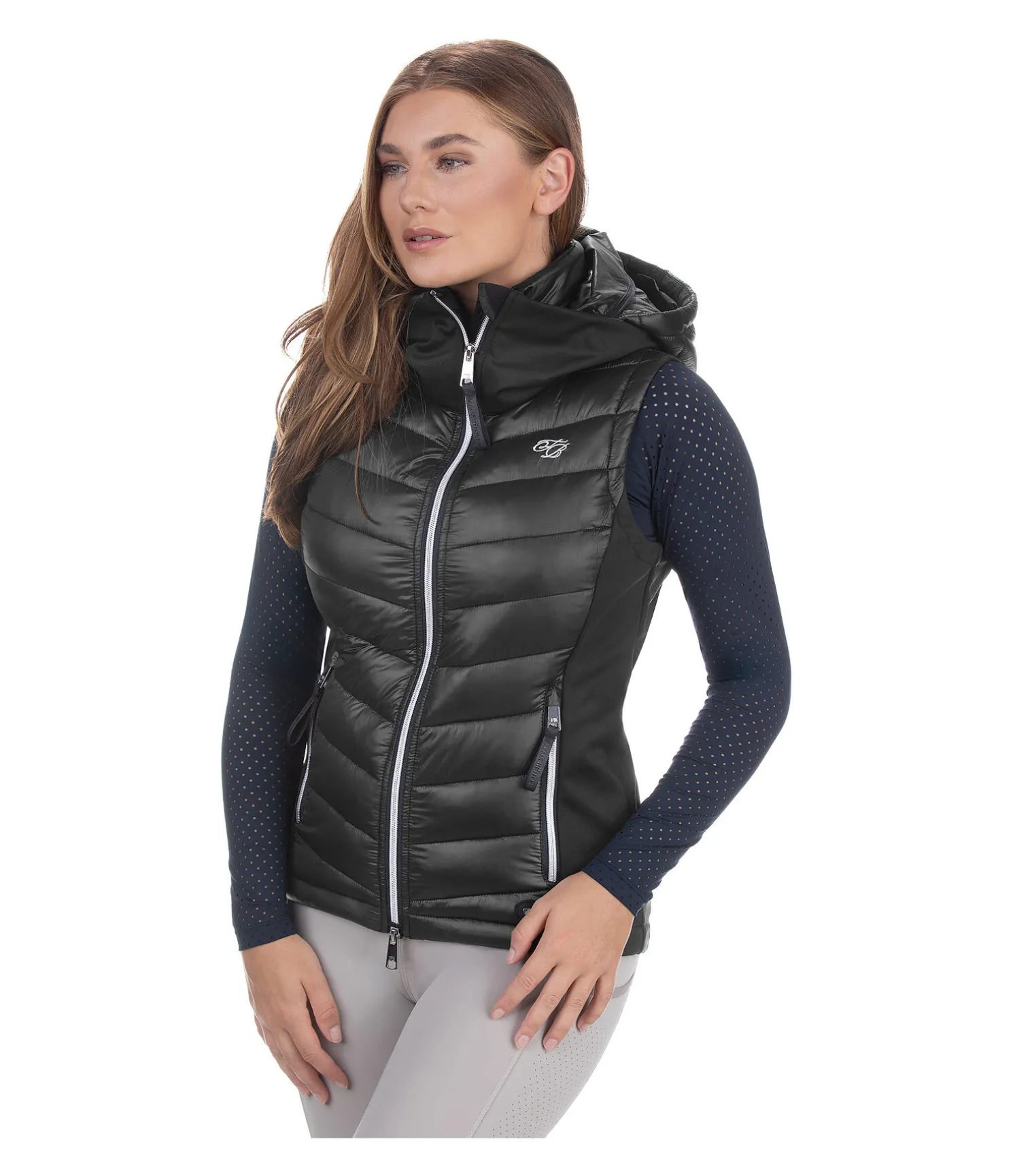 Gilet d'équitation bi-matière à capuche Zoey
