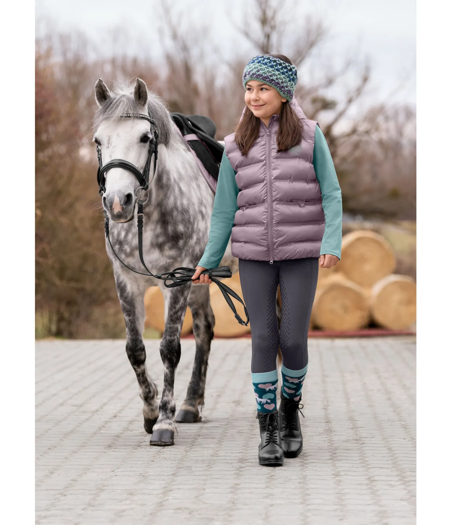 Gilet d'équitation à capuche enfant Calla