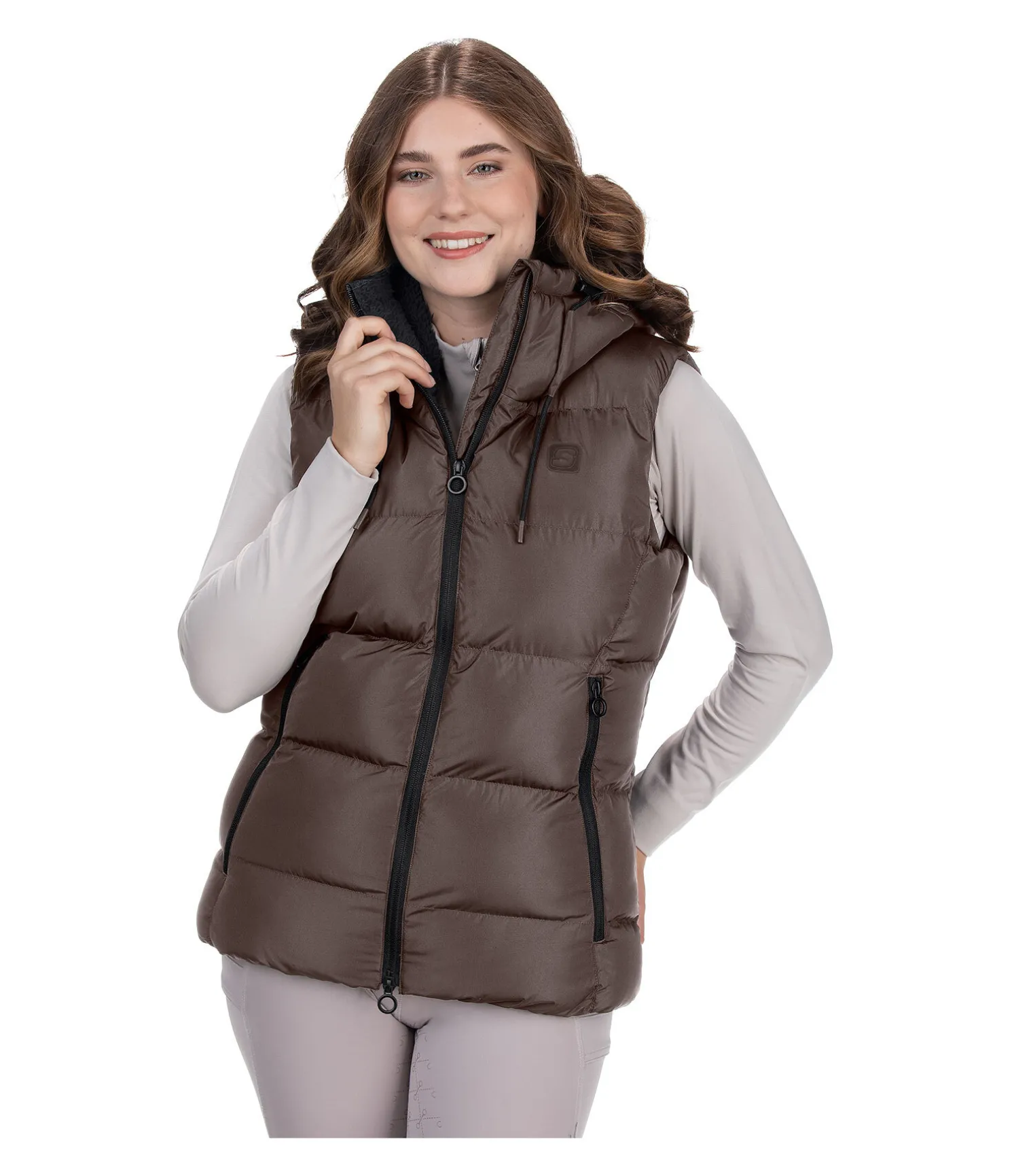 Gilet d'équitation matelassé à capuche Mira III