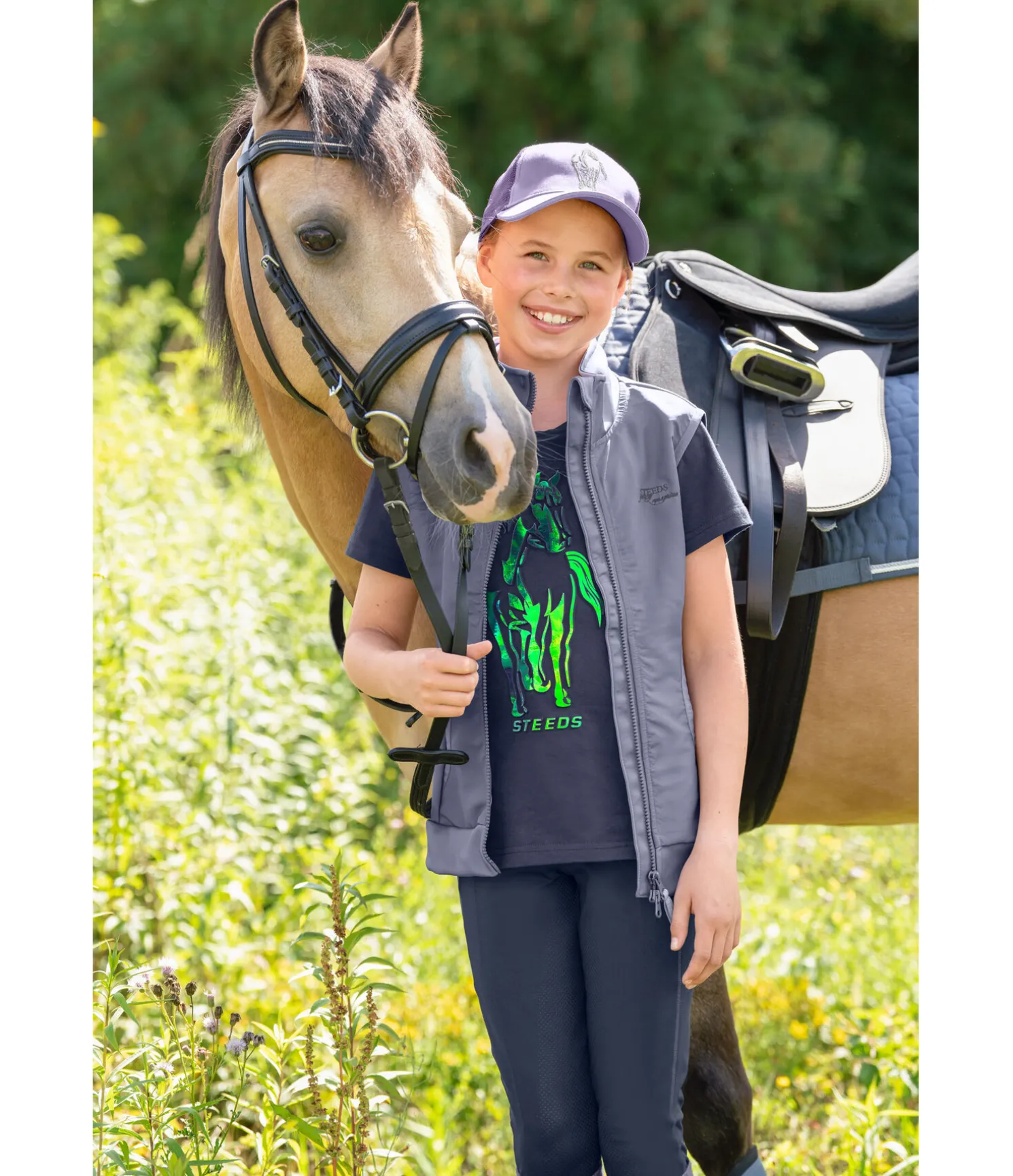 Gilet d'équitation stretch bi-matière Enfant Hedi