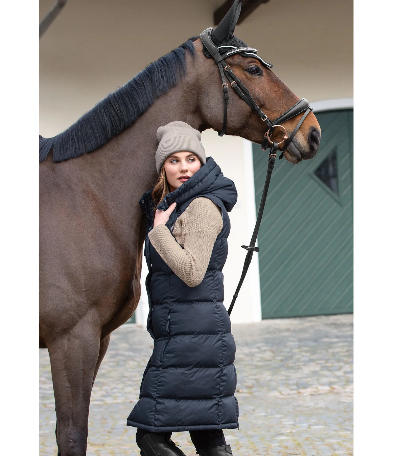 Gilet long à capuche Clara