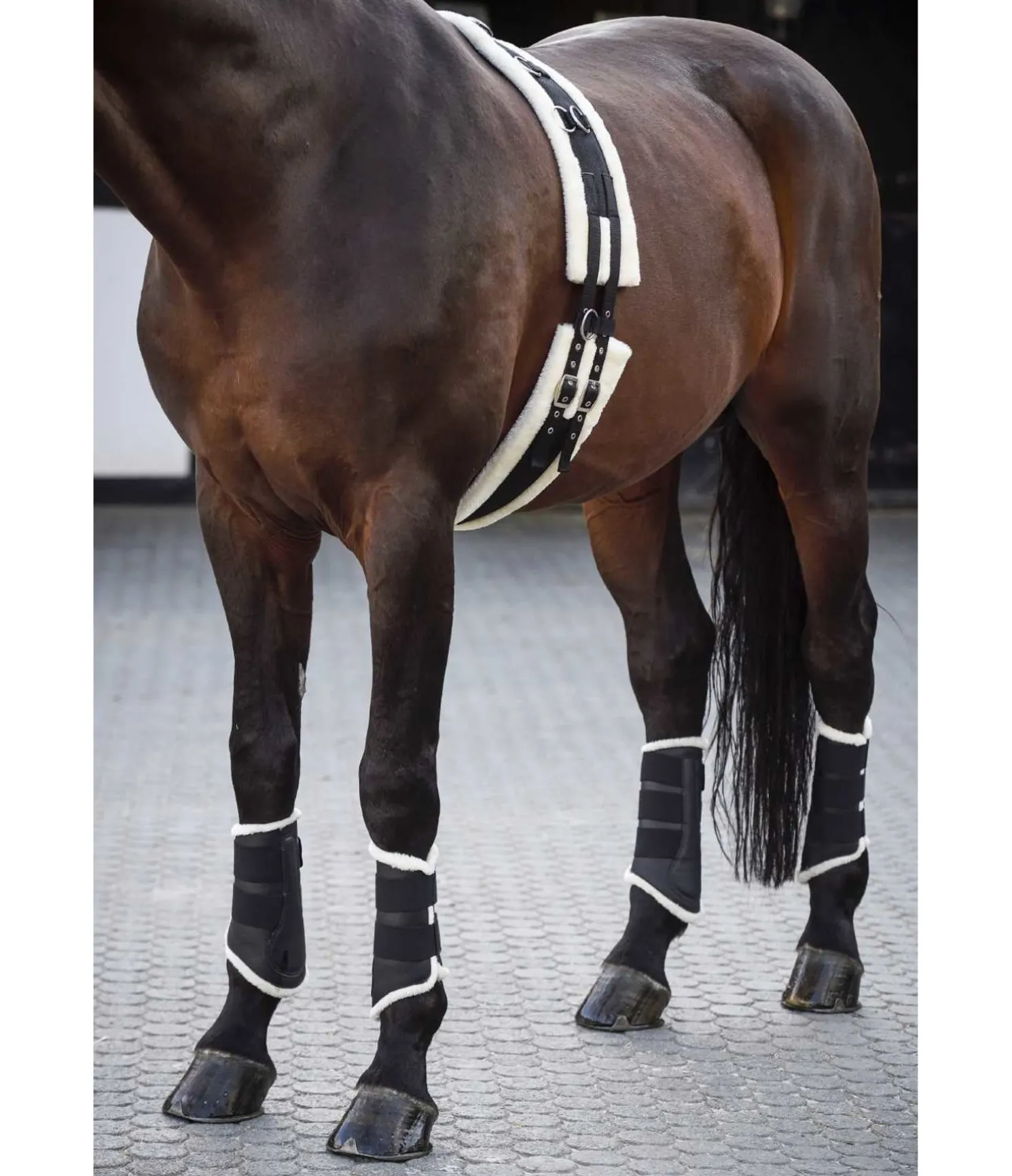 Guêtres de dressage postérieures en polaire Teddy