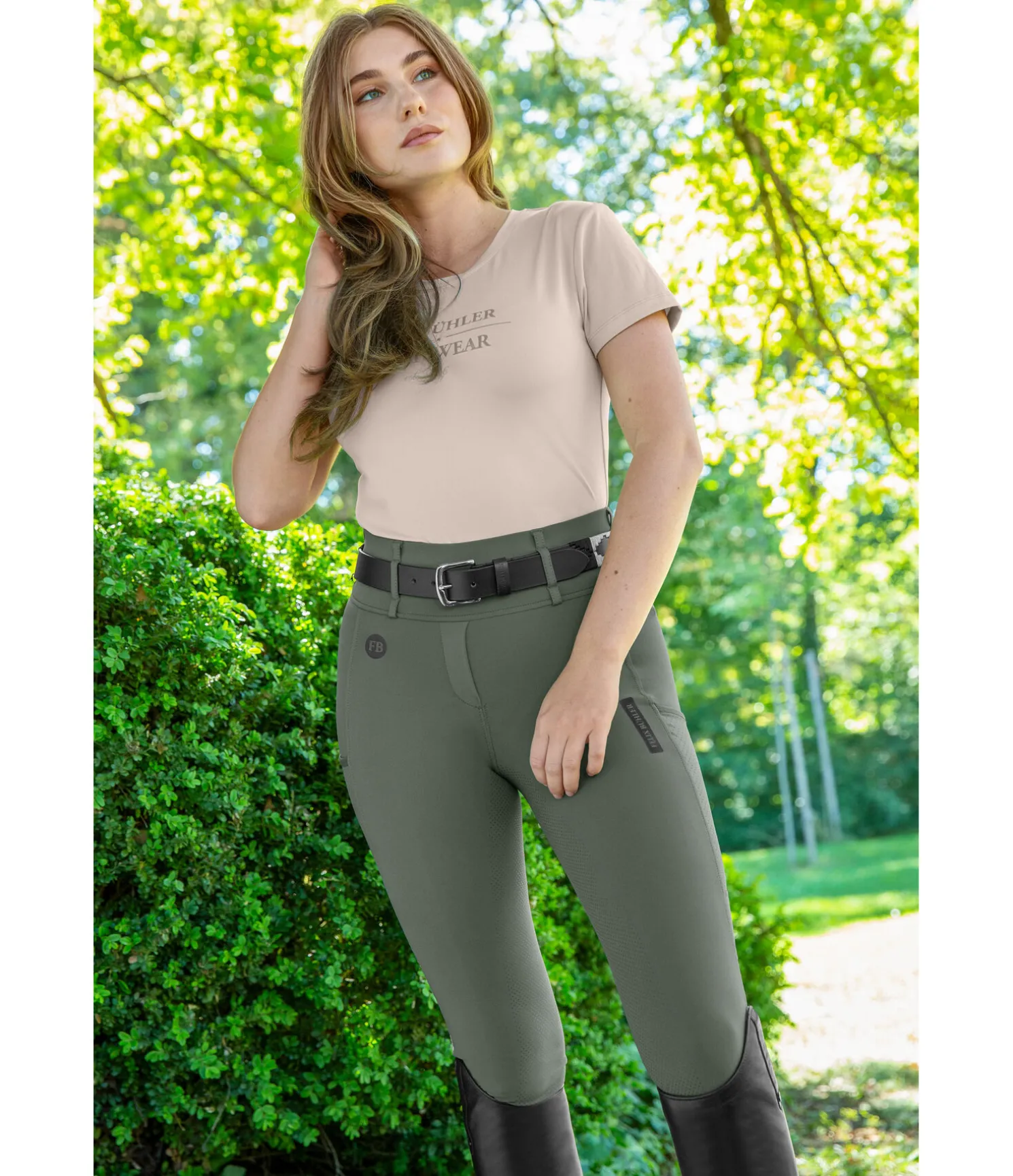 Legging d'équitation d'été à fond intégral grip Marina-Mesh