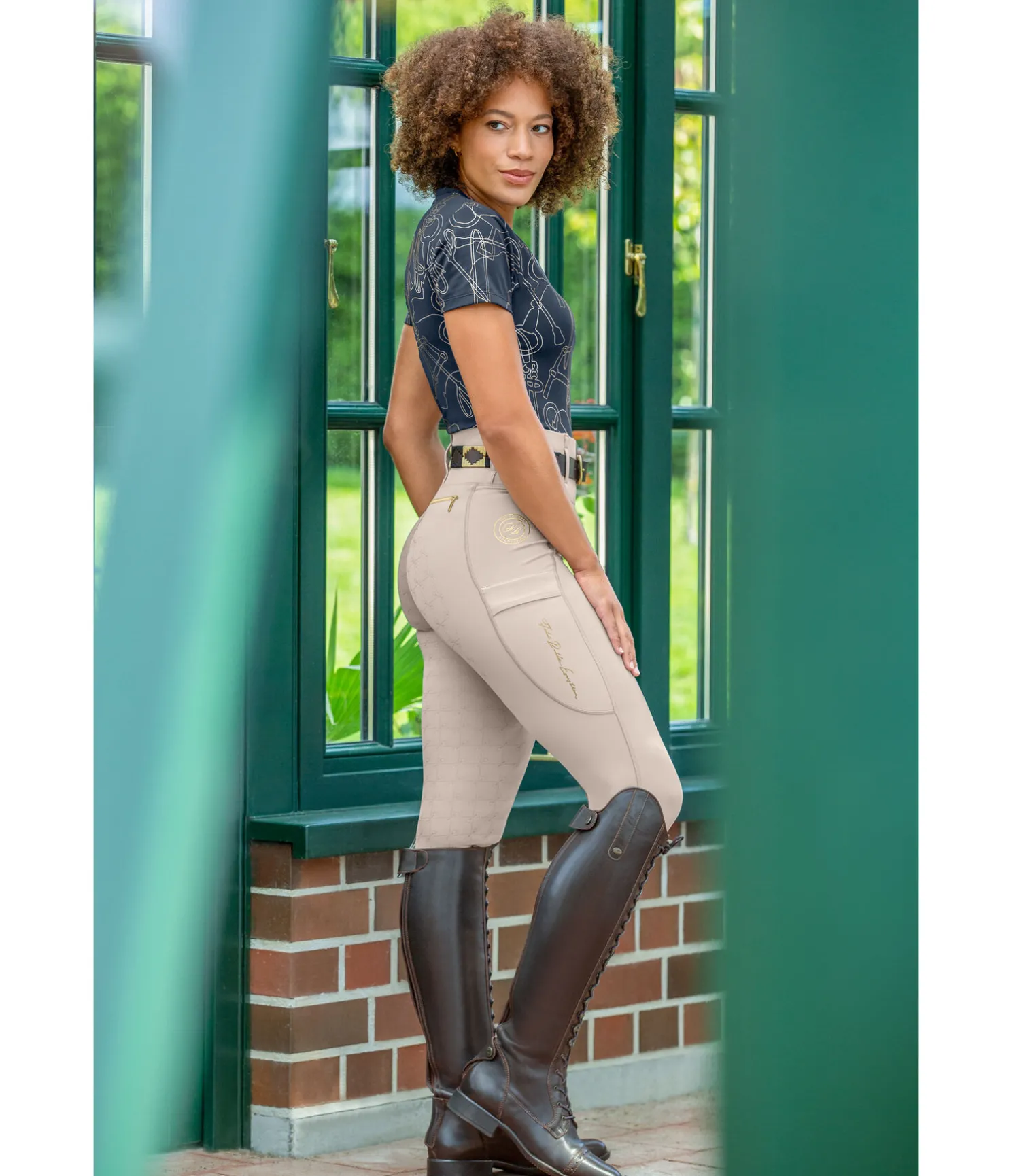 Legging d'équitation à fond intégral grip Feline
