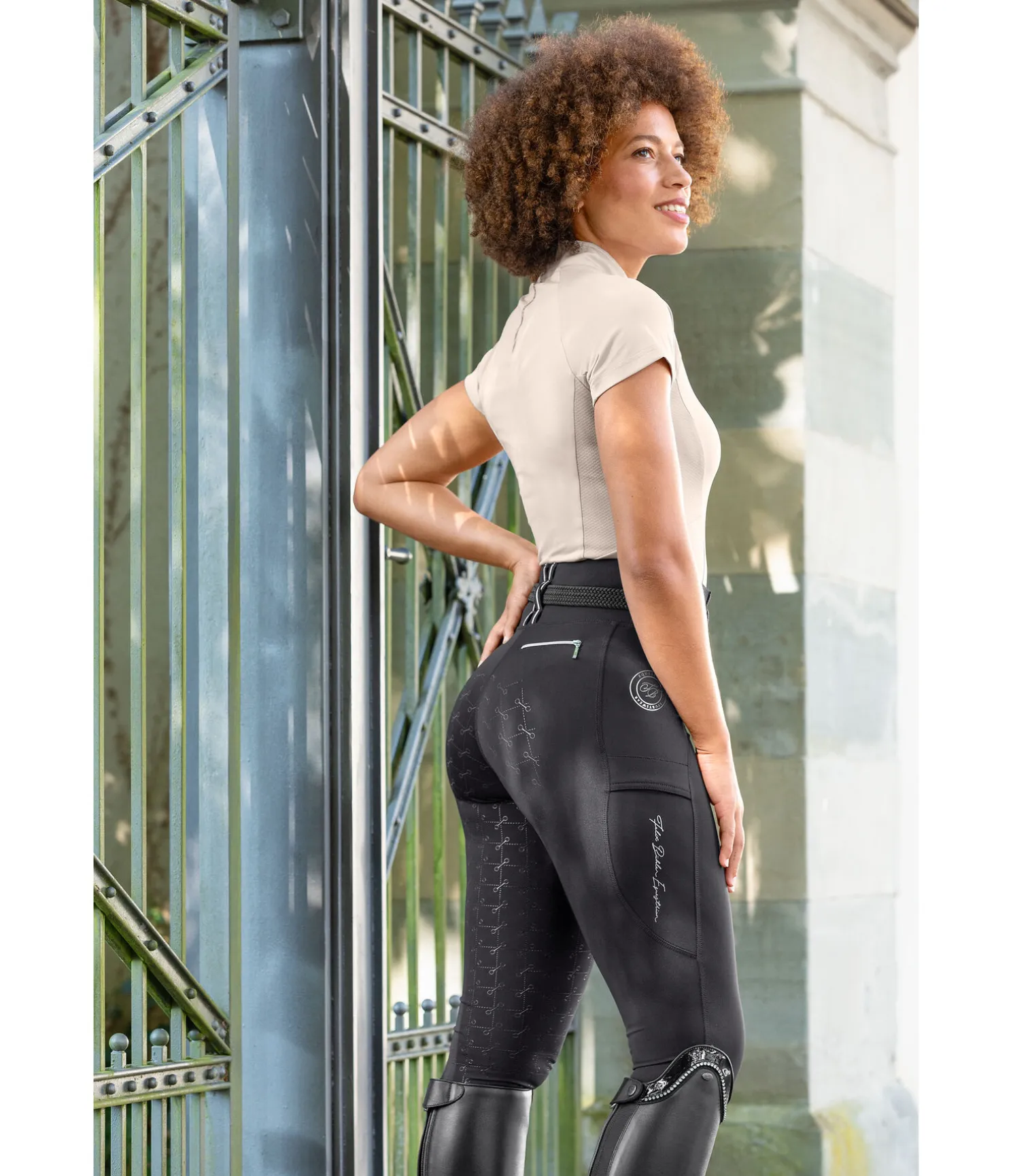 Legging d'équitation à fond intégral grip Feline