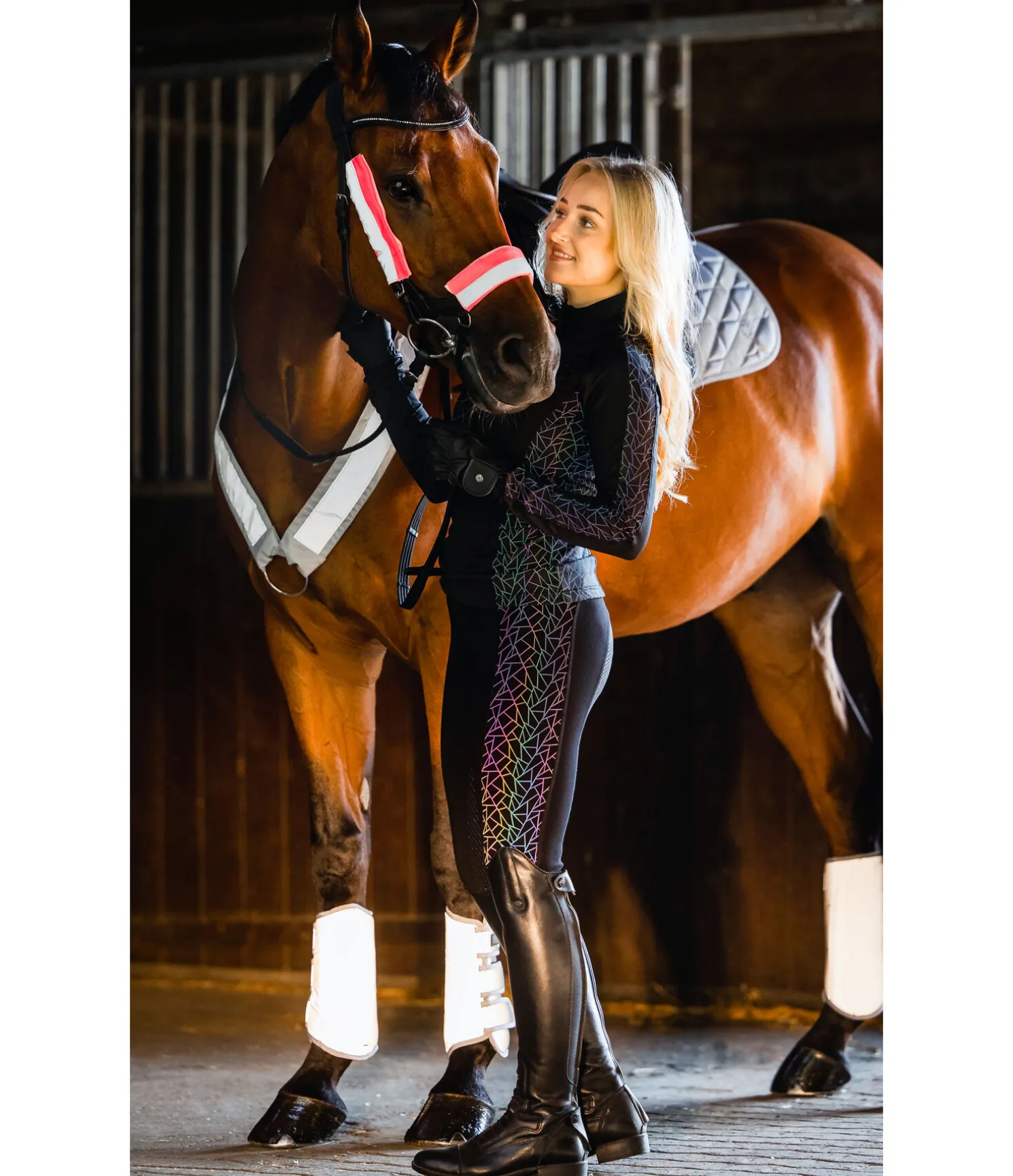 Legging d'équitation à grip intégral Holographic