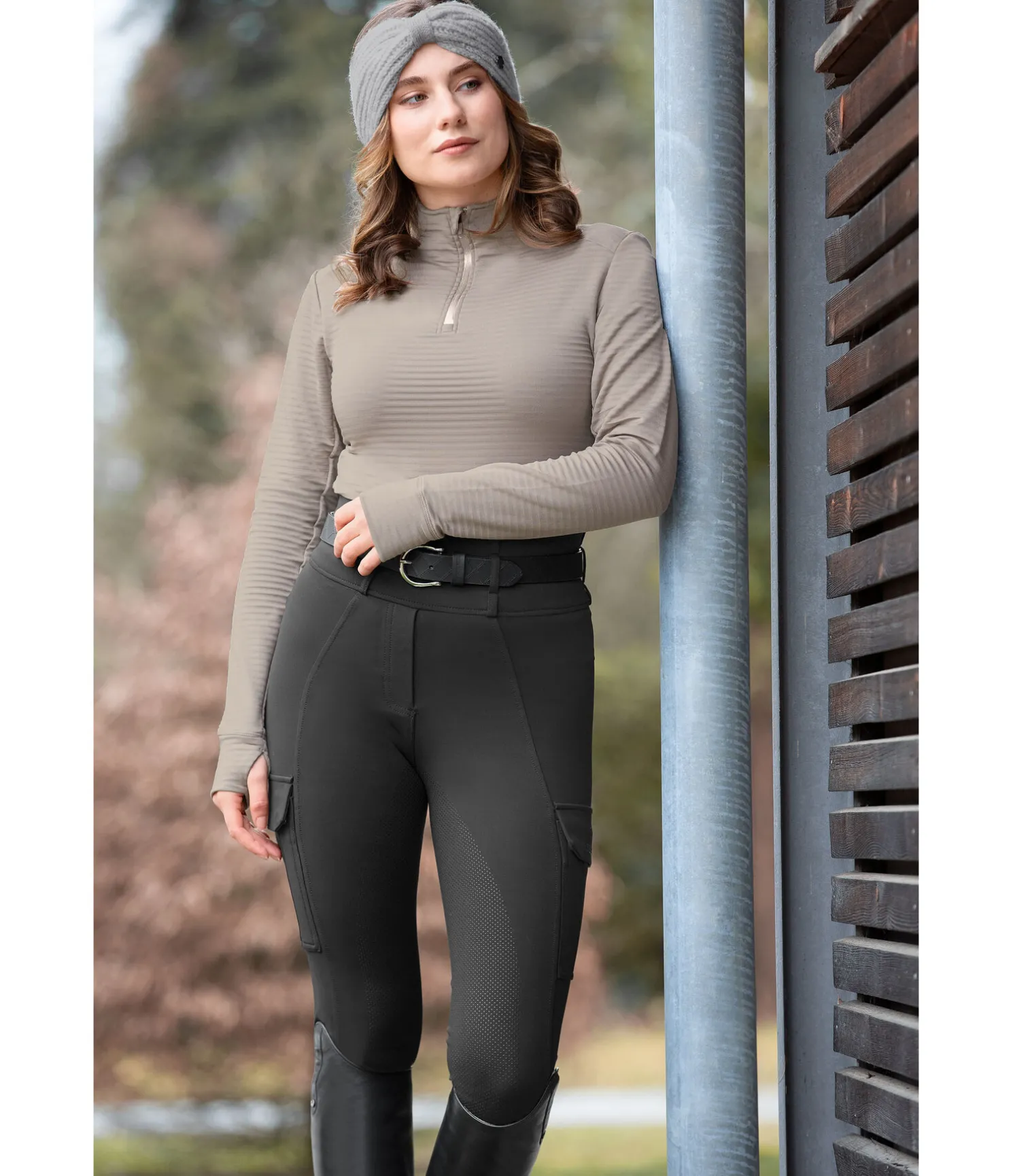 Legging d'équitation thermique à fond intégral grip Amber