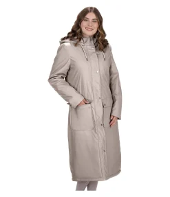 Manteau de pluie long à capuche doublé en fourrure Teddy Paris