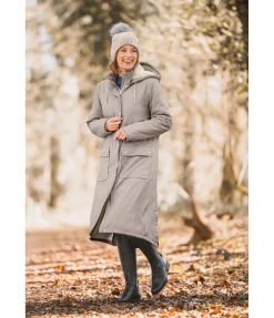 Manteau de pluie long à capuche doublé en fourrure Teddy Paris