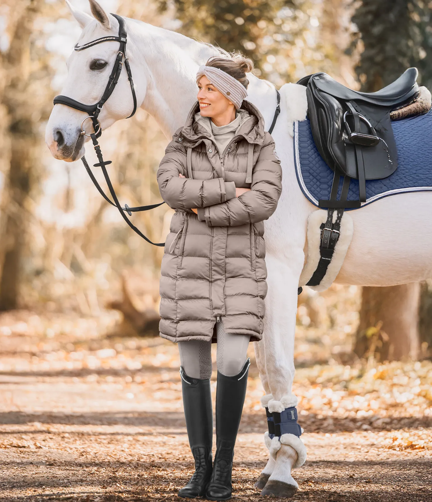 Manteau d'équitation matelassé à capuche Minou