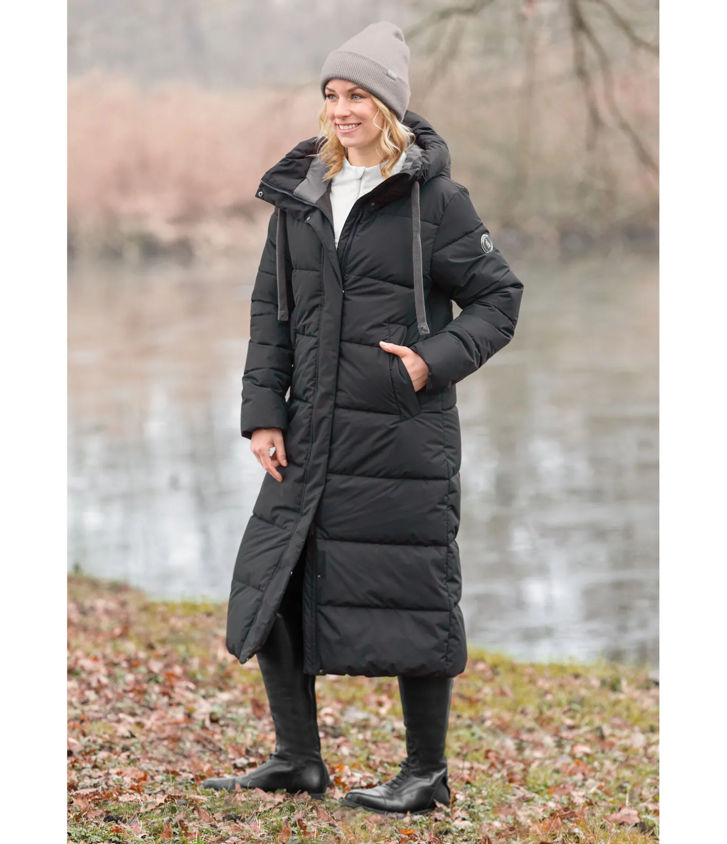 Manteau d'équitation matelassé à capuche Anne