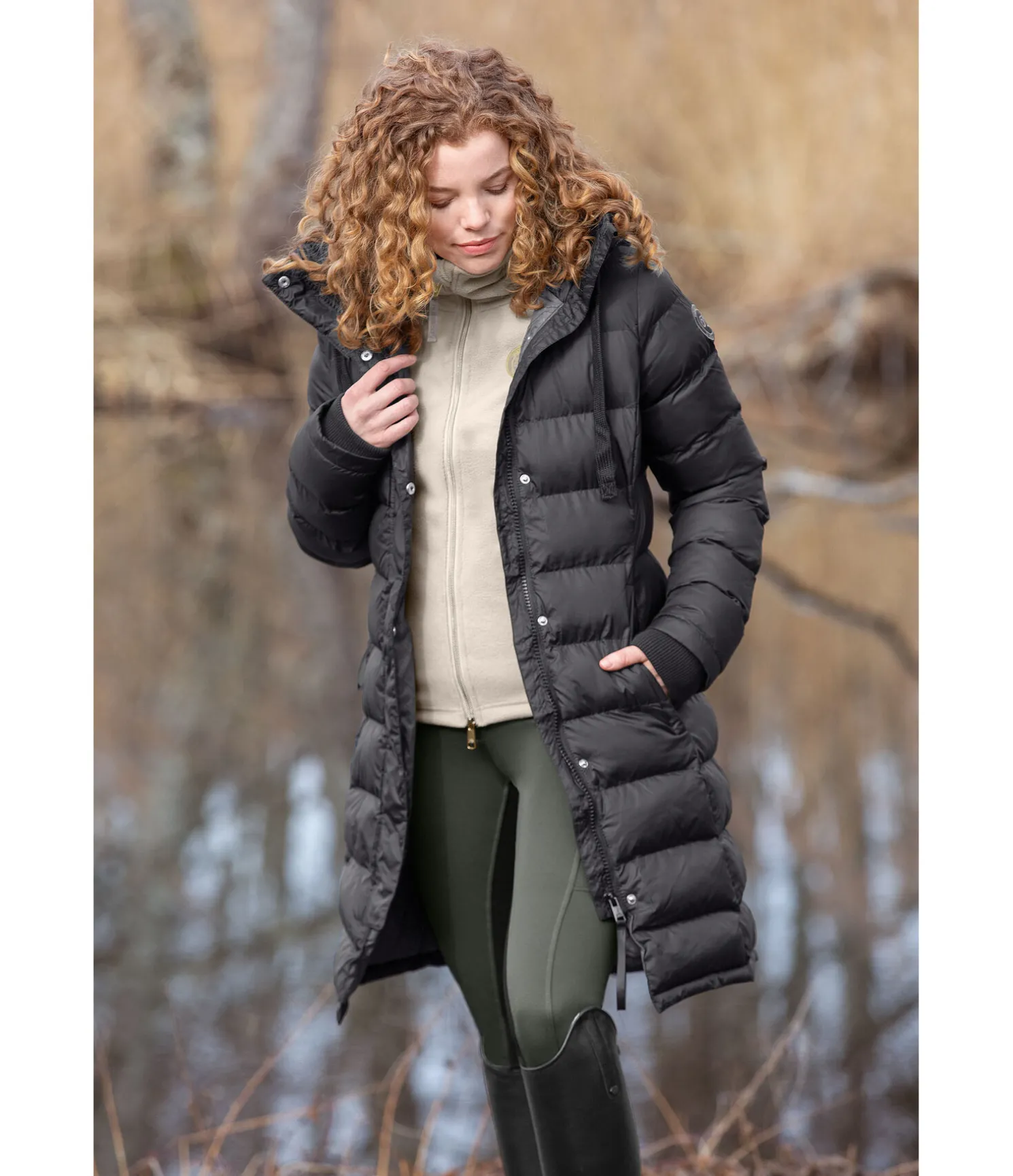 Manteau d'équitation matelassé à capuche Minou