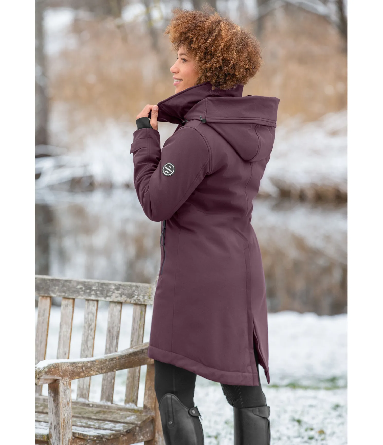 Manteau d'équitation softshell à capuche Aurelie