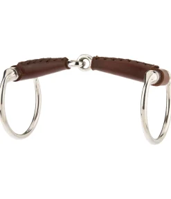 Mors à olives simple brisure en cuir