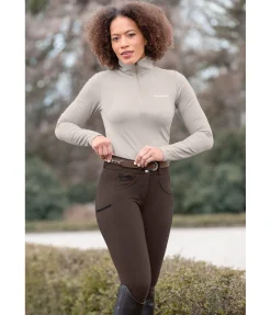 Pantalon d'équitation confort taille haute à fond intégral grip Juliane