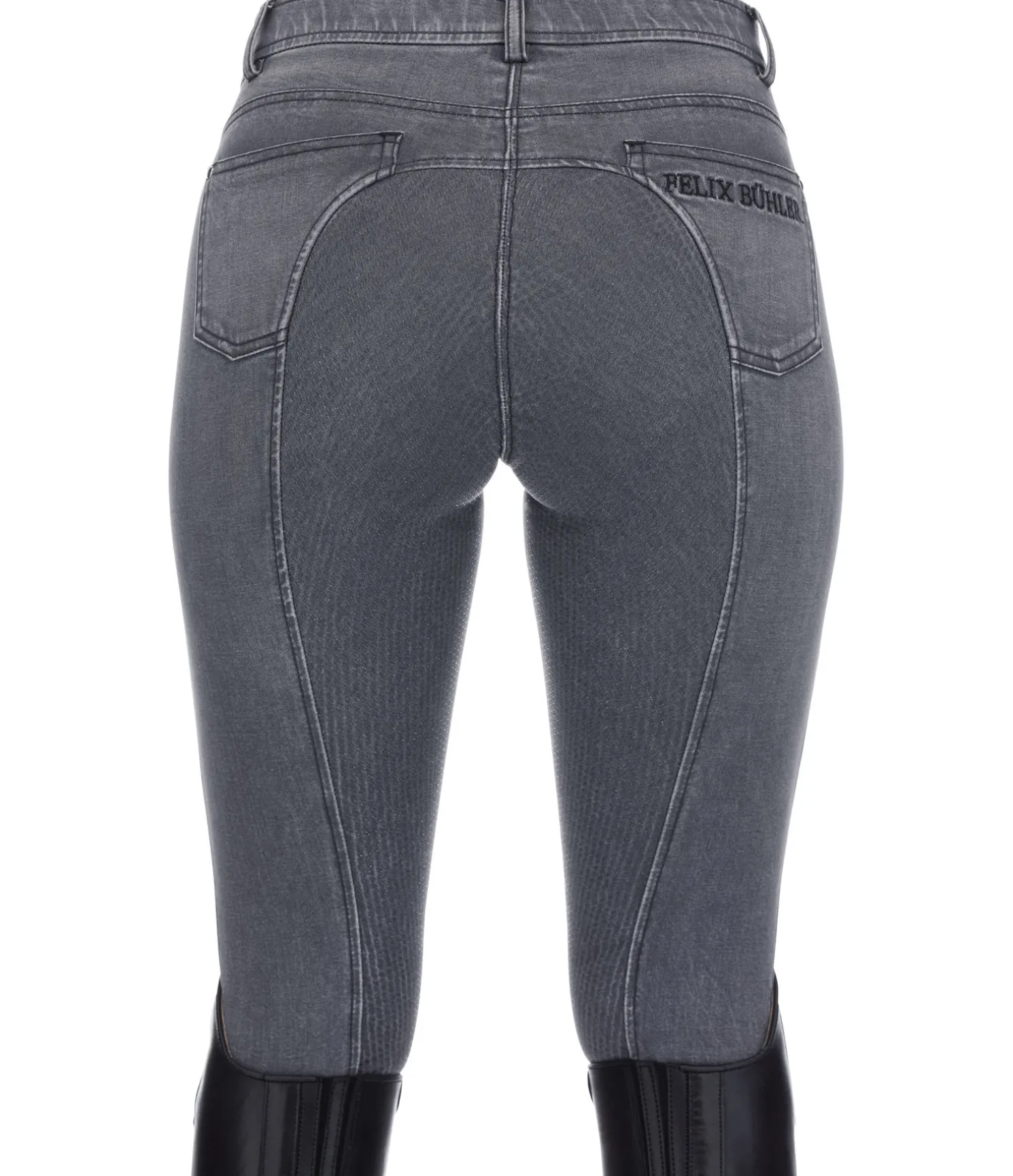 Pantalon d'équitation denim à fond intégral Grip Linea