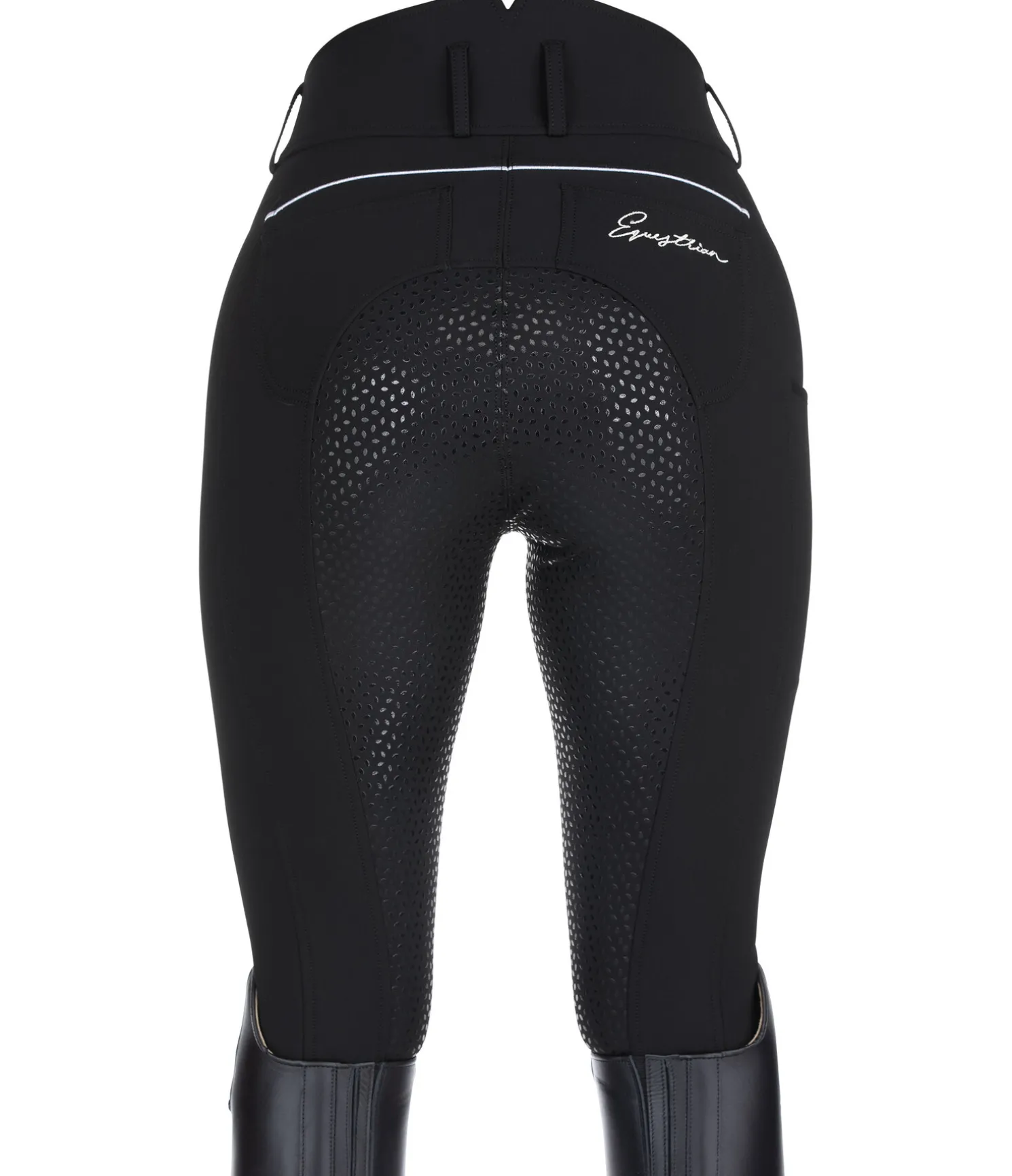 Pantalon d'équitation taille haute thermique à fond intégral grip Elodie