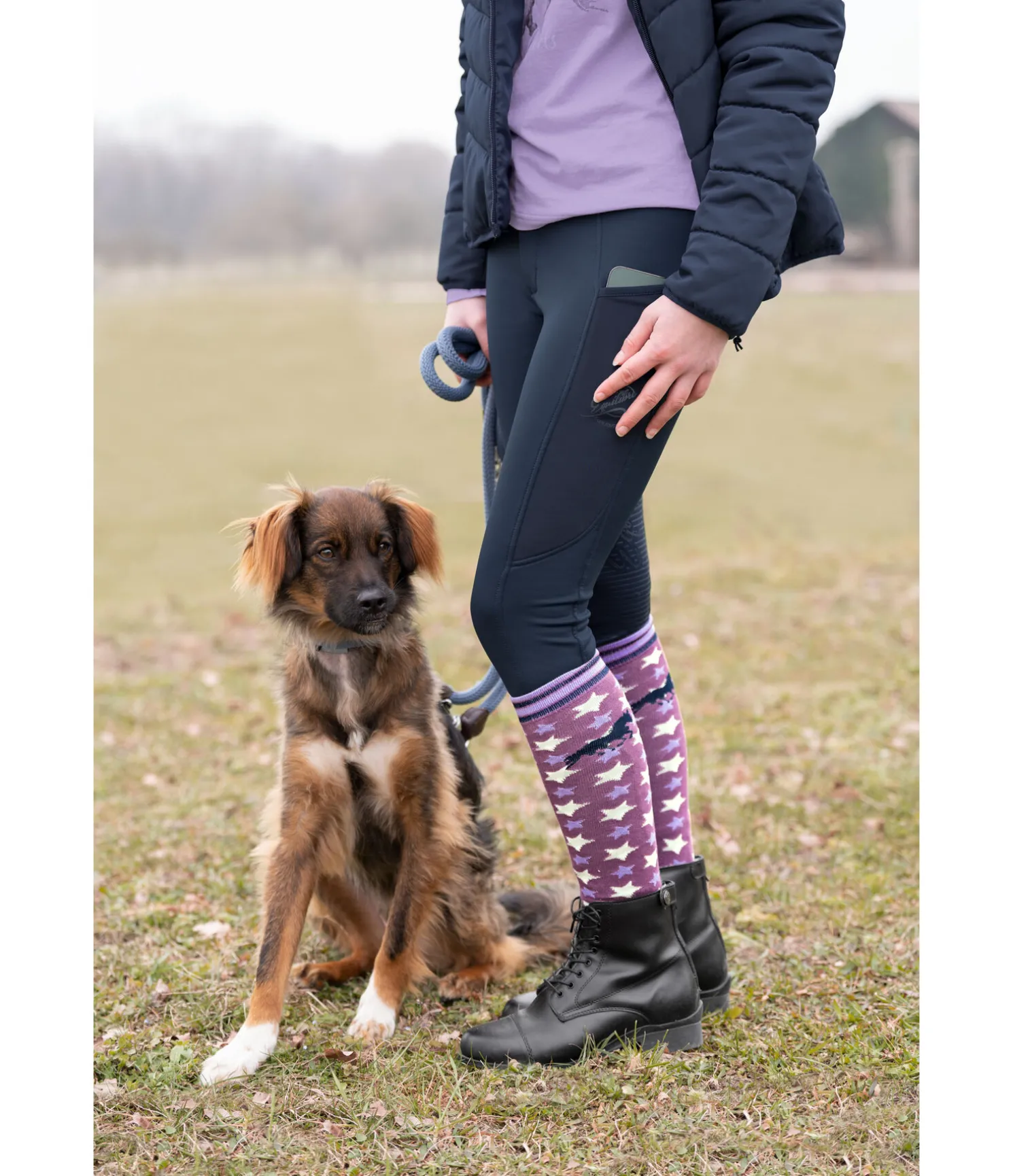 Pantalon d'équitation thermique et hybride à fond intégral grip enfant Nevis