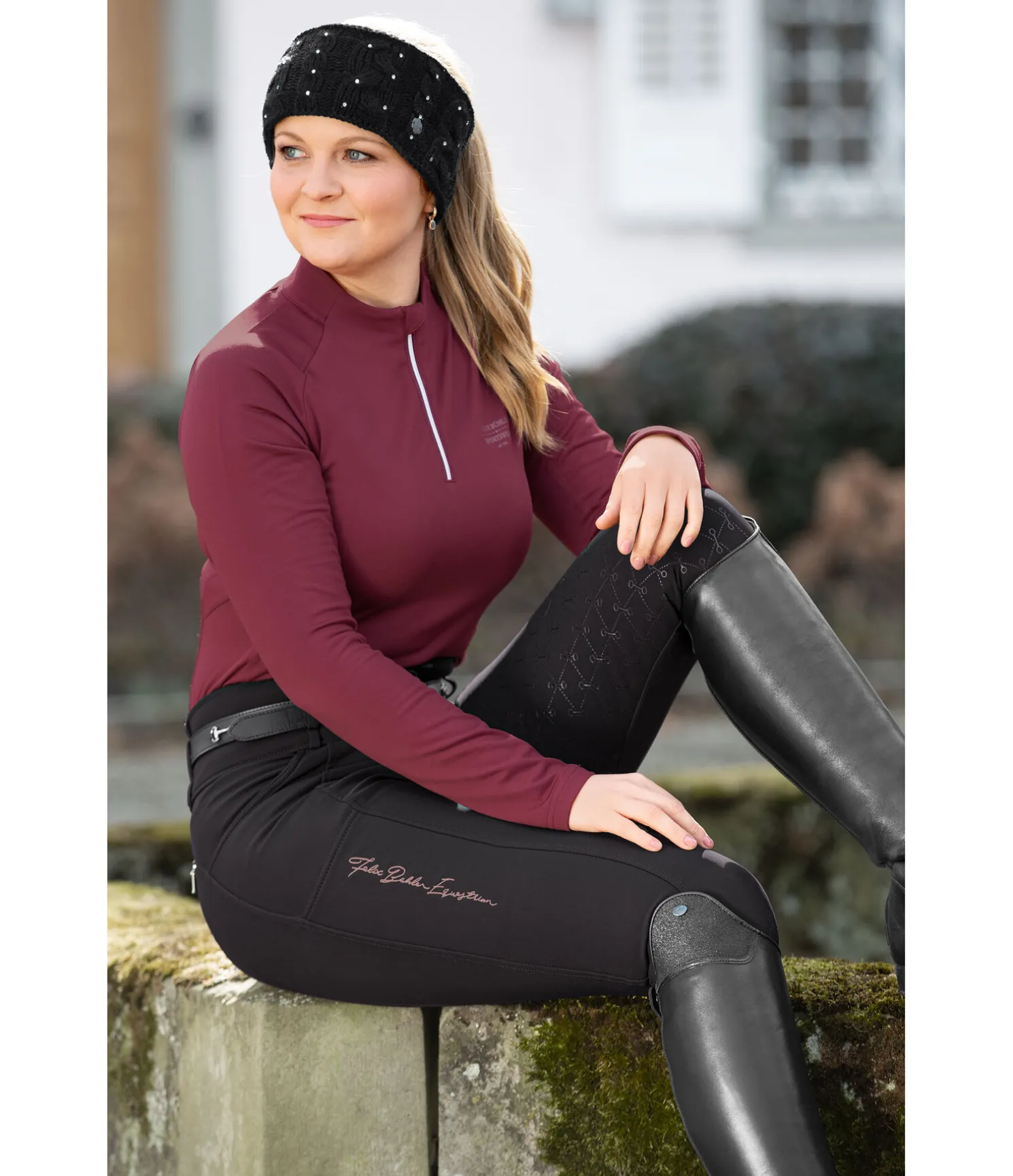 Pantalon d'équitation thermique à fond intégral grip Jessica