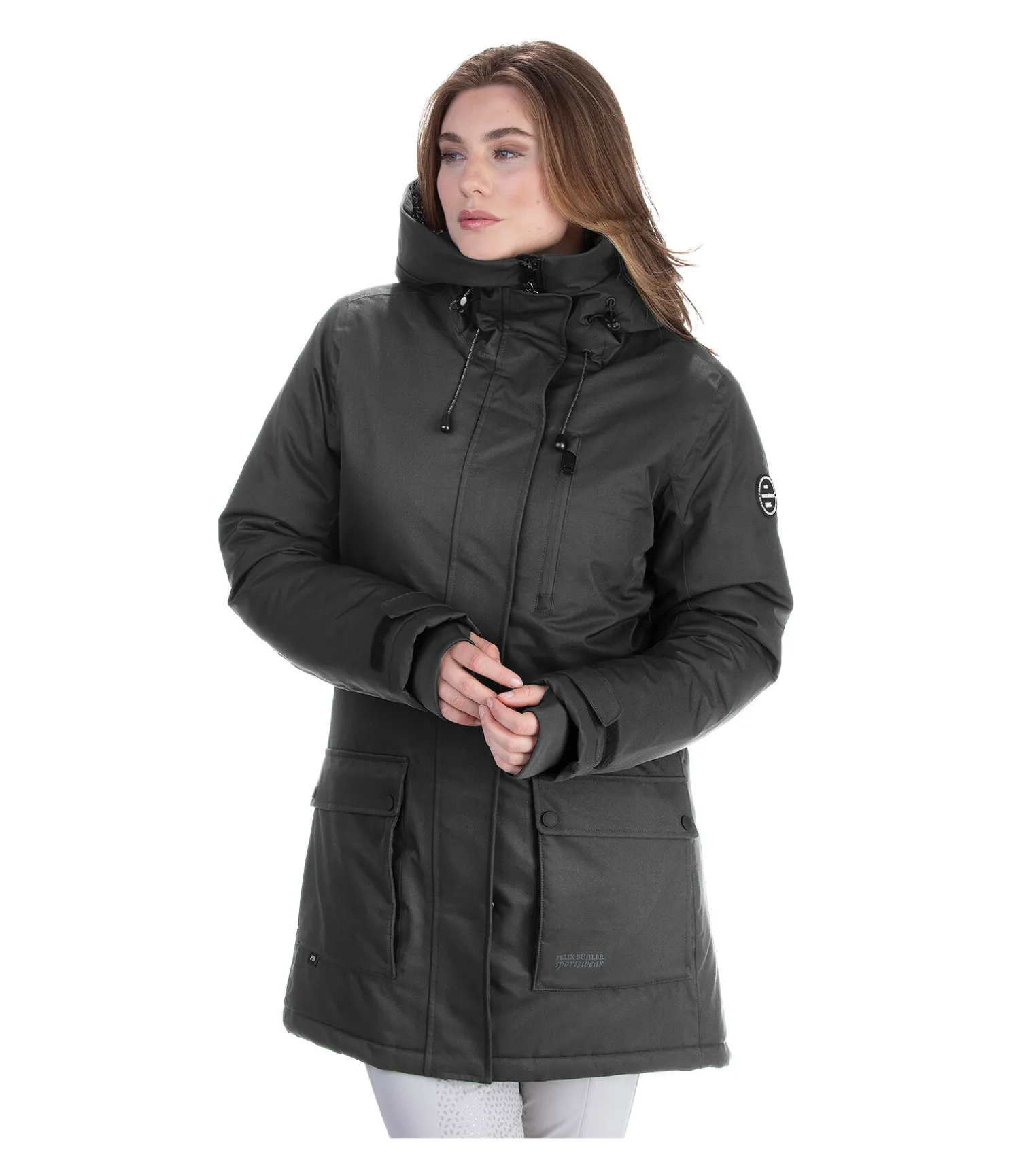 Parka d'équitation technique à capuche Anouk