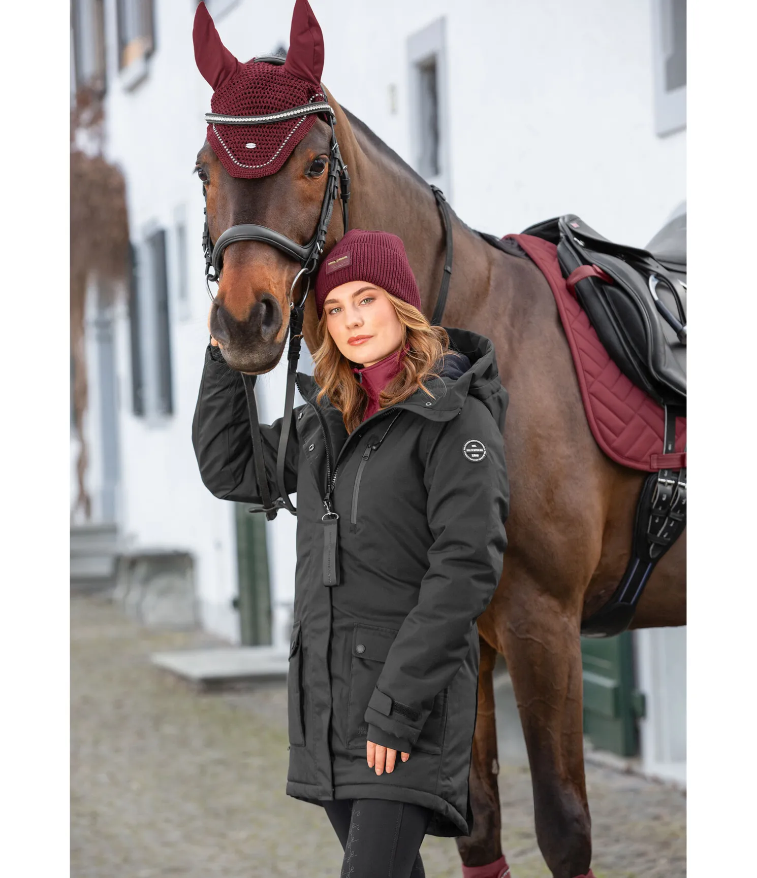 Parka d'équitation technique à capuche Anouk