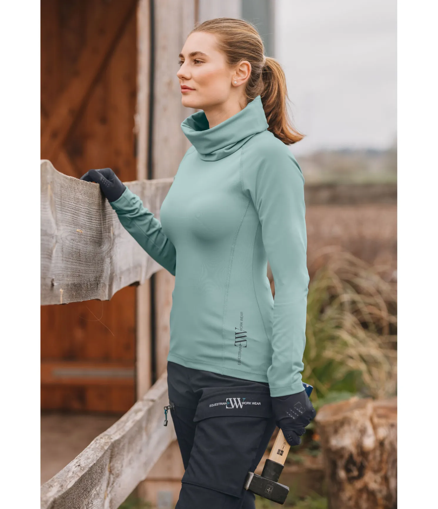 T-shirt technique à col roulé