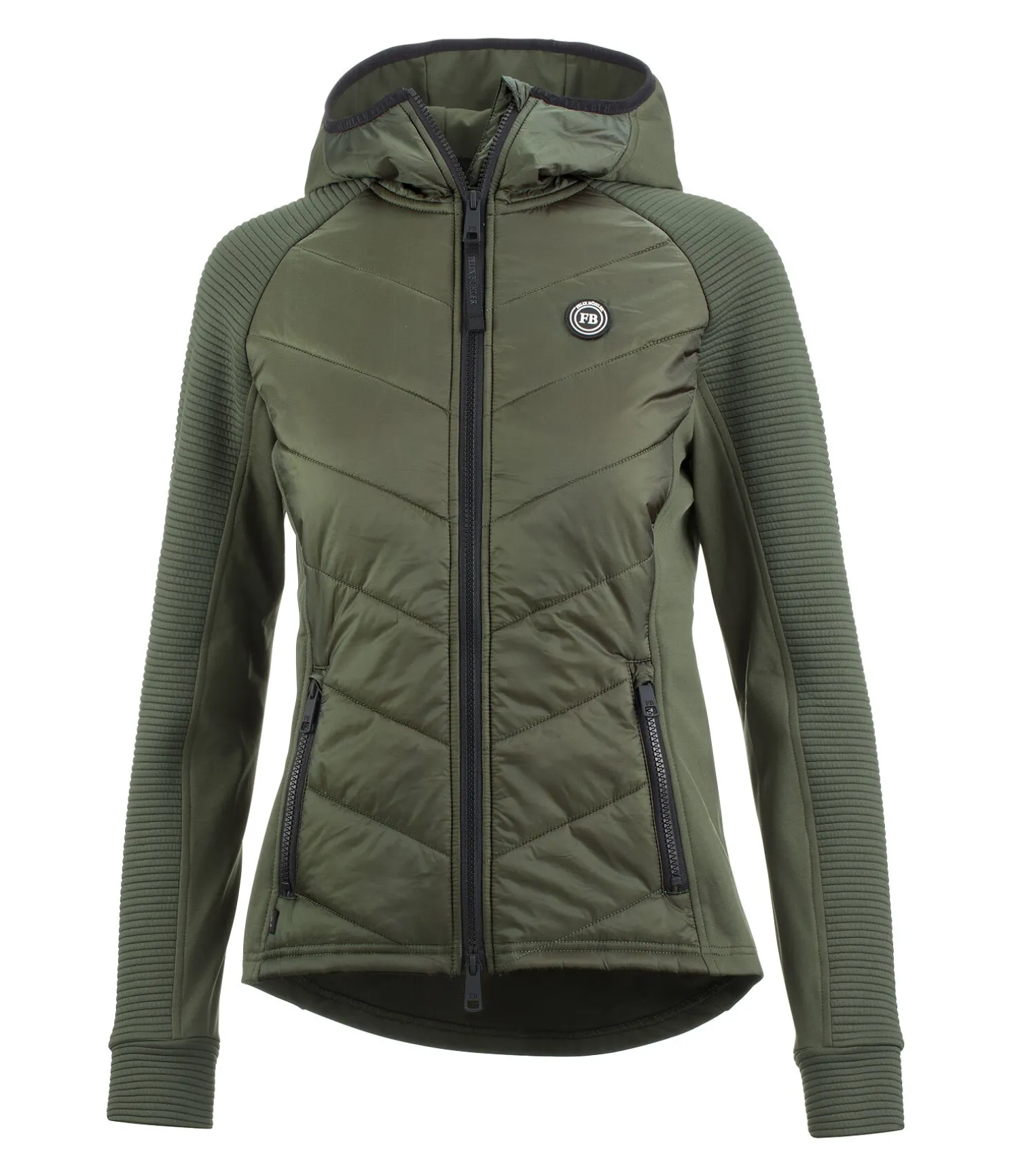 Veste stretch bi-matière à capuche Lene
