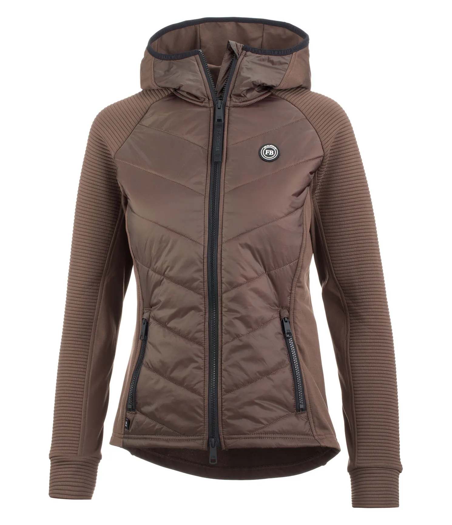 Veste stretch bi-matière à capuche Lene